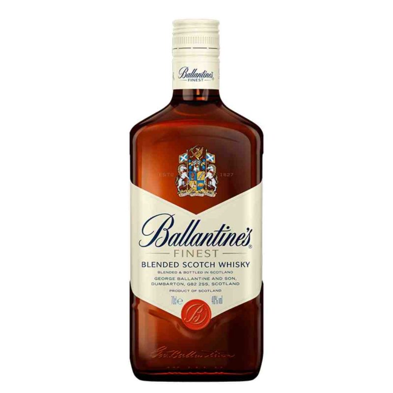 Ballantine's Finest Blended Scotch Whisky 1000ML bottle on white background – check the latest Ballantines price in Nepal and authentic Ballantine Nepal availability.