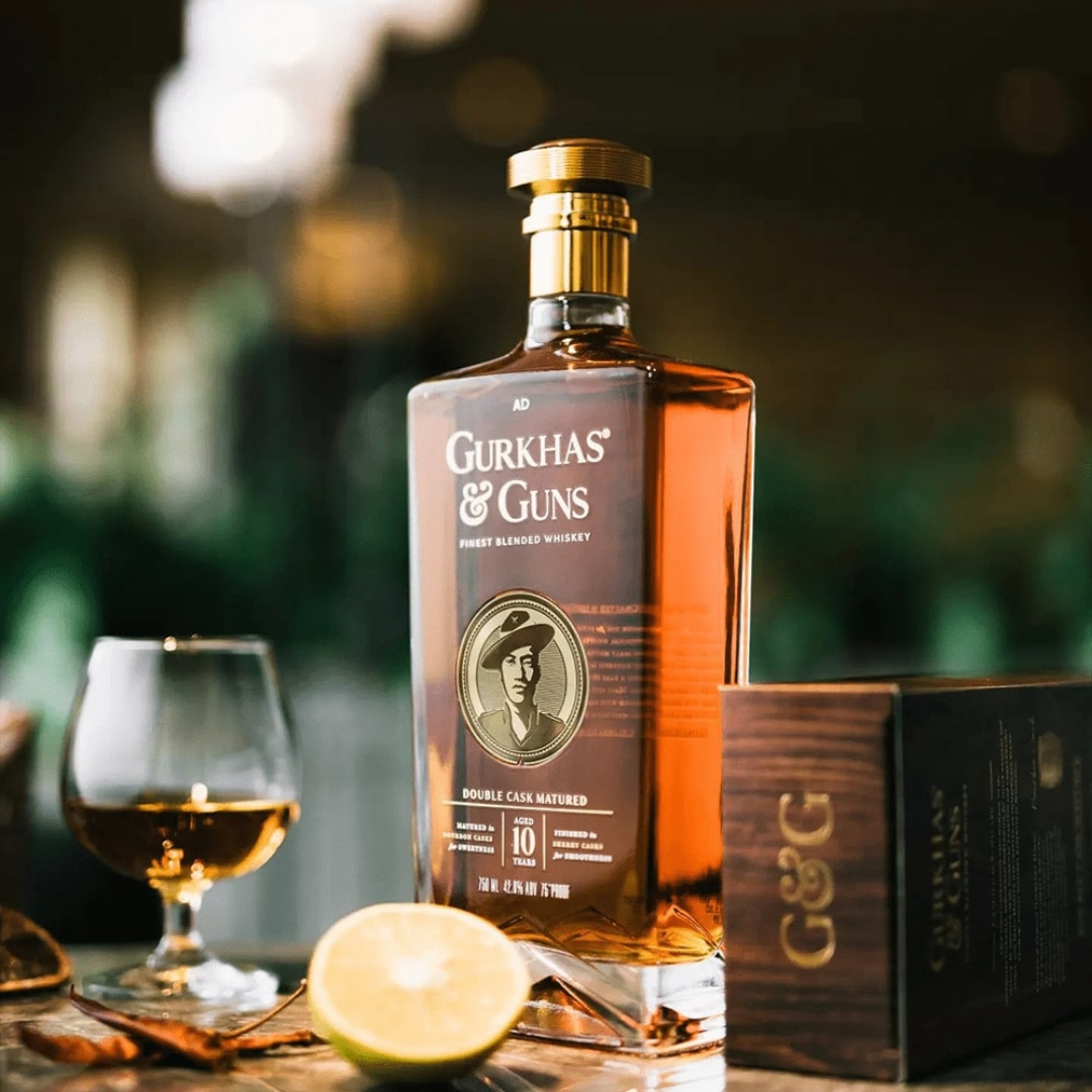 Gurkha & Guns 1000ML whisky bottle showing premium Nepali whisky, Gurkha & Guns price in Nepal