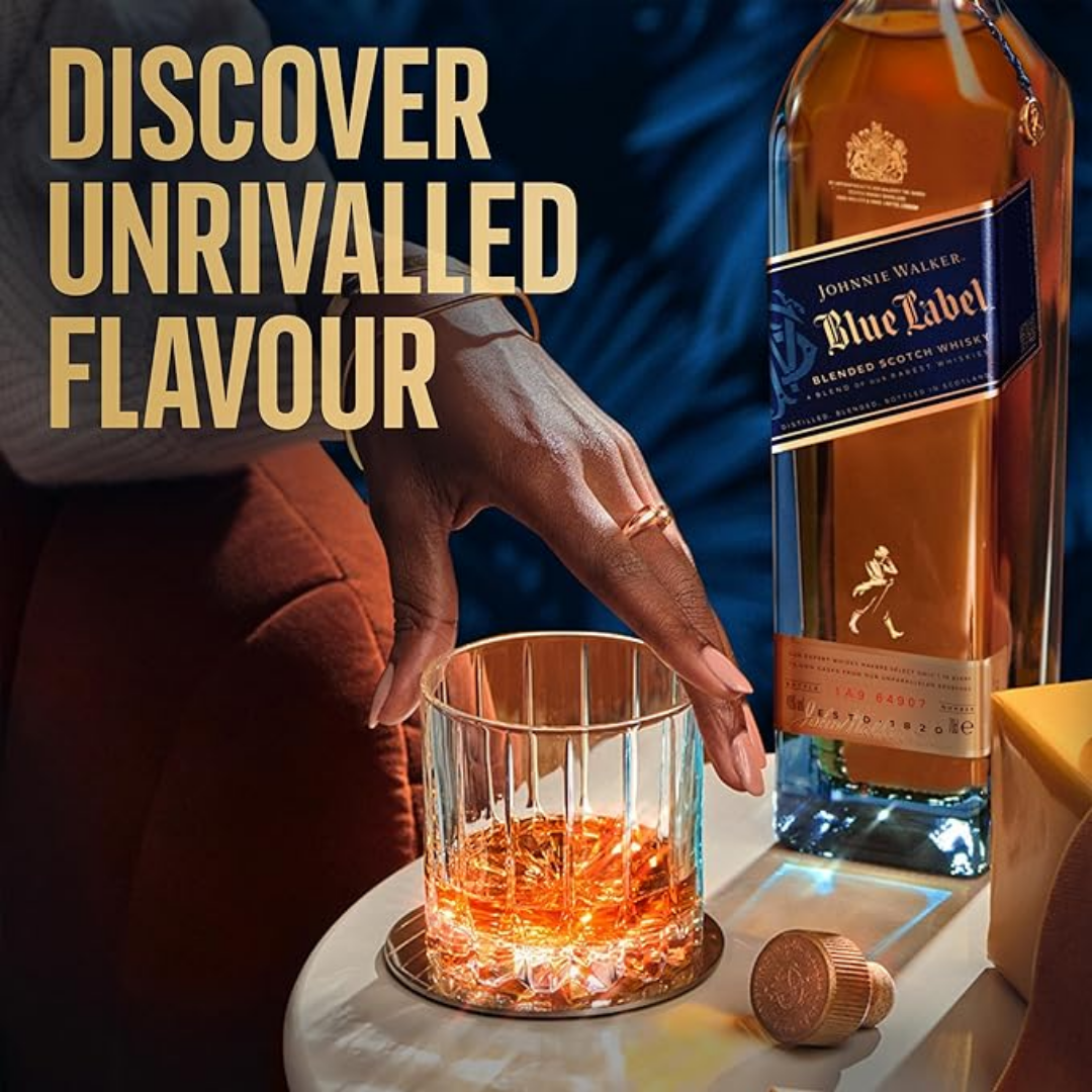 Johnnie Walker Blue Label Bottle with Cocktail and Olives - Tipsy Nepal