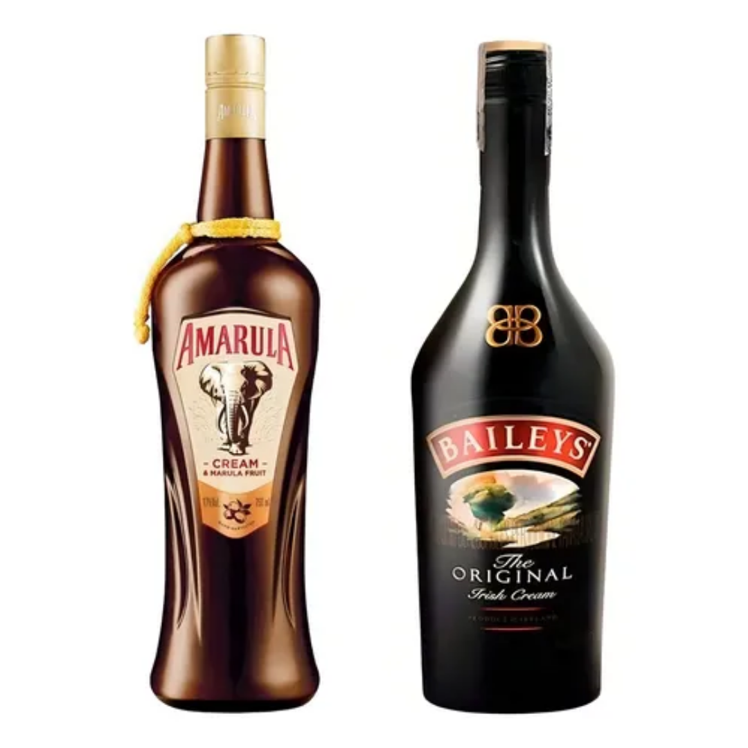Baileys Irish Cream and Amarula Cream Liqueur bottles side by side – best cream liqueur in Nepal comparison