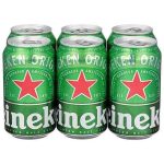 Six-pack of Heineken Original 330ml beer cans featuring the signature green label and red star logo.